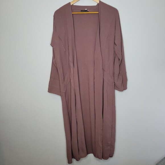 Modest Selections Women Open Front Duster Medium Dusty Rose Abaya Lagenlook - Picture 3 of 13